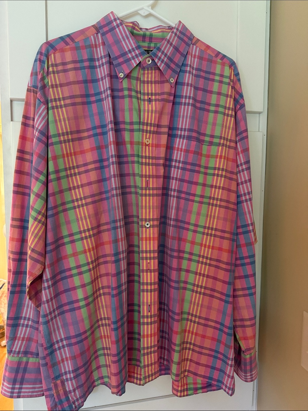 Alexander Julian Multicolor Plaid 100% Cotton Button-Down Shirt